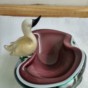 Murano art glass ashtray/bowl with bird.